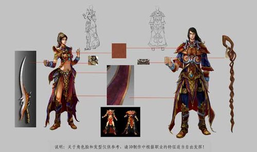 热血传奇手机版 最新人物设定图曝光